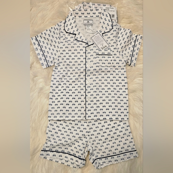 Petite Plume Other - Charming Bicycle Print Kids Pajama Set